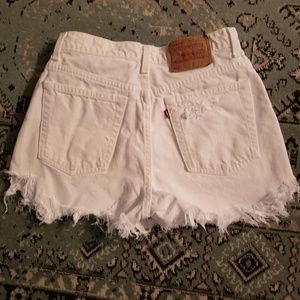 White Levi's cut off shorts